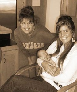 Sarah Palin, Mercede Johnston and Trig
