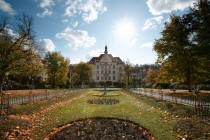 About a block from here